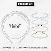 Shining Diva Fashion 4 Pcs Headbands Stylish Pearl Hairbands Hair Accessories Hair Bands for Women Girls (14967hb)