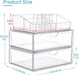 3 Tier Clear Makeup Organizer with Drawer,Cosmetic Storage for Dresser Countertop and Bathroom Vanity,Beauty Holder for Lipstick Brush Skincare (3 Tier)