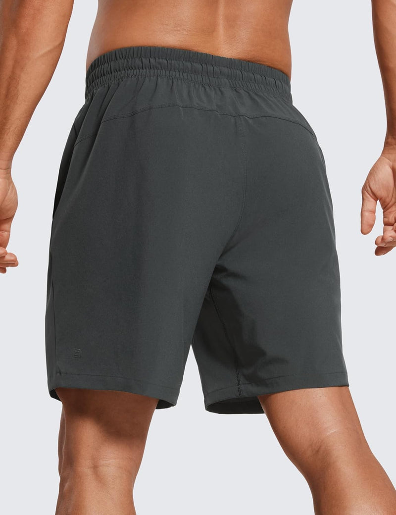 CRZ YOGA Men's Linerless Workout Shorts -9'' Quick Dry for Running Sports Athletic Gym with Pockets
