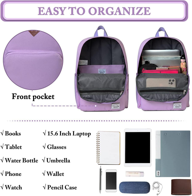 VASCHY Backpack for Women Men, Ultra Lightweight School Bag for Kids Teen Boys Girls, Casual Daypack Work, Travel