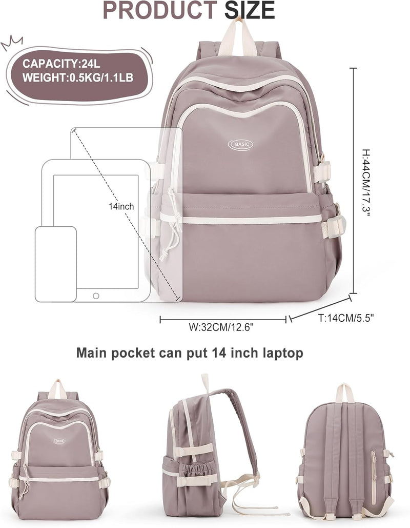 VECAVE Lightweight Casual Laptop Backpack Purse for Women,Travel Backpack with laptop compartment