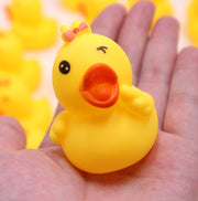 FIVOENDAR Duck Baby Bath Toy, Float & Squeak Mini Rubber Adorable Blink Duck Baby Bath Ducky Sound Shower Toys for Kids, Baby Shower Birthday Party Favors Gift, Set of 50