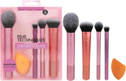 REAL TECHNIQUES The Everyday Essentials set from gives you 5 essential tools to master any look tapered, soft and fluffy bristles. Blend powder blush evenly for a smooth, natural look - Everyday Essentials Kit, 5 PC