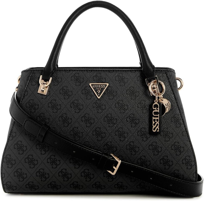 Womens Noelle Luxury Satchel Handbag - Charcoal Logo