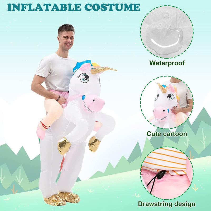 TERRIFI Inflatable Unicorn Costume for Kids, Funny Blow Up Christmas Fancy Dress Cosplay Suit for Party Festival Masquerade