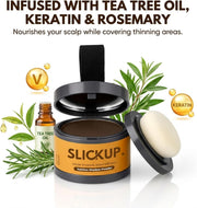 SLICKUP Hairline Shadow Powder for Root Touch Up Instant Hair Colour Stick for Grey Hair Coverage Temporary Hair Powder for Thinning Hair, Bald Spots & Hairline (Dark Brown)