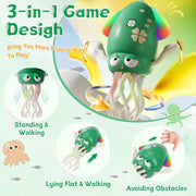 SKY-TOUCH Electric Dancing Octopus Toy, Rechargeable Crawling Octopus Toy with LED Light Music, Funny Electric Baby Sensory Toys, Magical Dancing Toys for 3 + Year Old Boys Girls