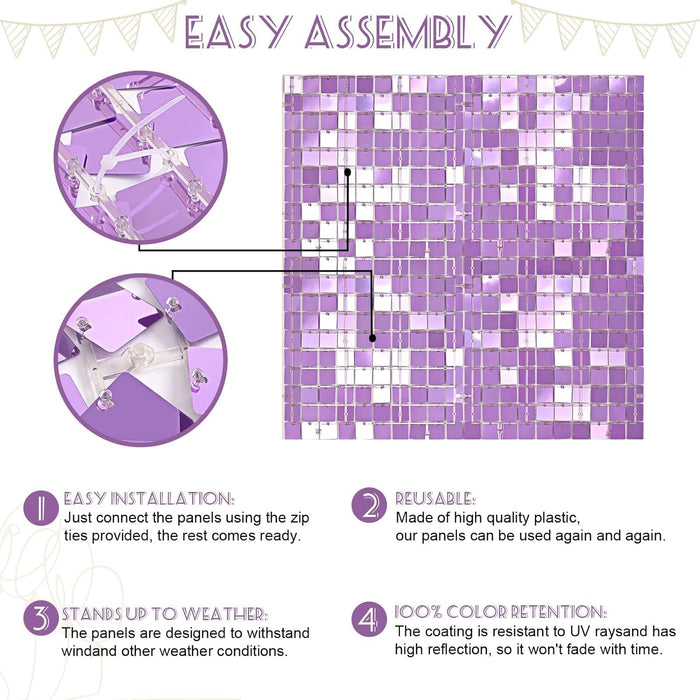 LJIE-House Champagne Shimmer Wall Backdrop Shimmer Panels Sequin Backdrop 36PCS Glitter Party Backdrop for Birthday Wedding Anniversary Engagement Baby Shower & Bachelorette Decorations Party