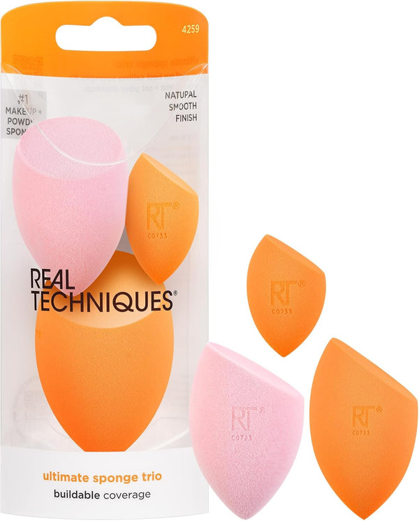 Ultimate Makeup Sponge Blending and Setting Trio, For Makeup Blending, Use Liquid and Cream Foundation, Flawless Results, For Dewy or Matte Finish, 3 Piece Set - Ultimate Sponge Trio, 3 Piece Set