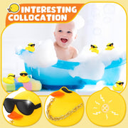 36 Pcs Mini Rubber Ducks Glow in The Dark Rubber Frogs Baby Shower Tiny Rubber Ducks Bulk, Float Bath Toys Bathtub Duckies Mini Frogs for Shower Birthday Party Favors Carnival Gift (Hat Style)