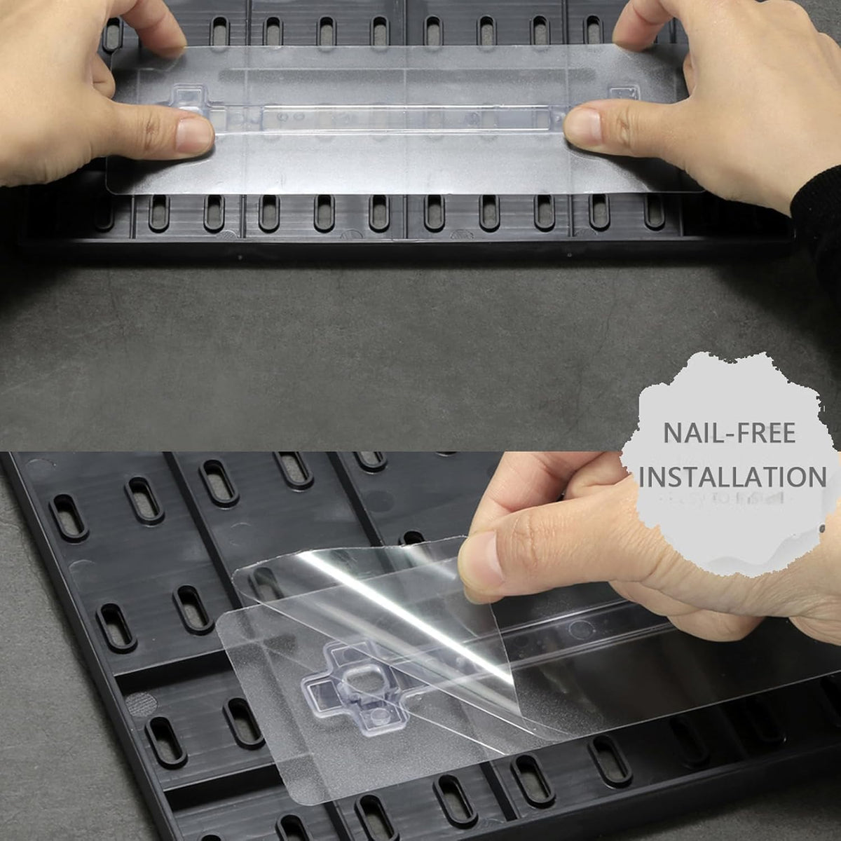 SKY-TOUCH Modular Pegboard Wall Organizer Kit - 2 Pegboards, 10 Accessories, No Drill Installation, Space-Saving Storage & Display for Kitchen, Office, Bathroom (Black) – image 5