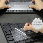 SKY-TOUCH Modular Pegboard Wall Organizer Kit - 2 Pegboards, 10 Accessories, No Drill Installation, Space-Saving Storage & Display for Kitchen, Office, Bathroom (Black)