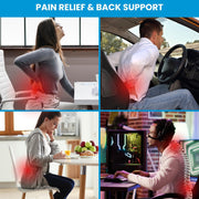 Lumbar Support Pillow for Office Chair Memory Foam Back Cushion for Back Pain Relief Improve Posture Large Back Pillow for Car, Computer Chair, Recliner Breathable Mesh Cover Double Adjustable Straps - Lumbar Pillow/Black 3D Mesh