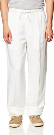 Men's Drawstring Pant With Back Elastic Waistband Casual Pants - Bright White