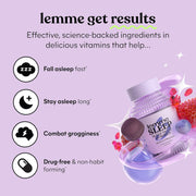 Sleep Gummies with 5mg Melatonin, Elderberry, Magnesium, L-Theanine, Chamomile and Lavender, Drug-Free Nighttime Sleep Aid, Vegan, Gluten Free, Gelatin Free, Non GMO, Berry Flavored (60 Count)