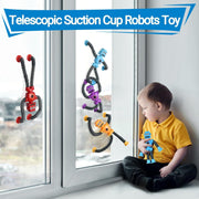 Pop Tubes Robot Fidget Toys (4 Pack), Telescopic Suction Cup Robotics Toy, Toddler Fine Motor Skills & Creative Learning, Autism Sensory Toys for Kids Age 3-6, Party Favors Boy Girl Gifts