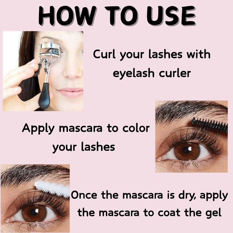 3 PCS Clear Lash Mascara,Vitamin E Nourish Waterproof Clear Mascara for Eyelashes, Long Lasting Lash Primer,Defines Lashes, Primer & Top Coat for Sensitive Eyes