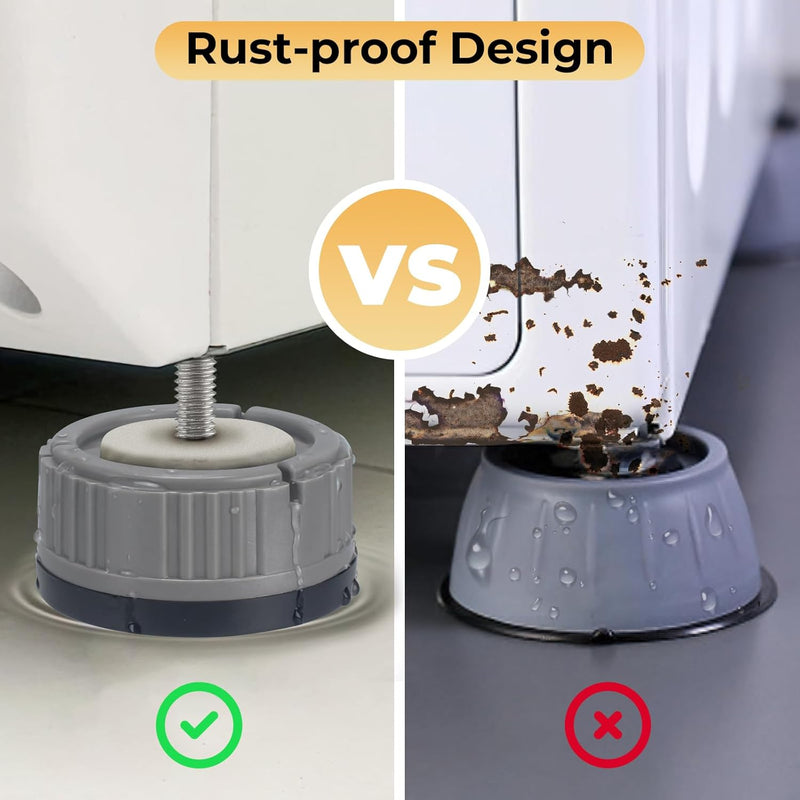 Alyvisun Washing Machine Pads, 4 Pieces Universal Support Anti-Vibration Non-Slip Base Feet Shock Absorbers Feet Anti-Rust Support for Dryers, Refrigerator