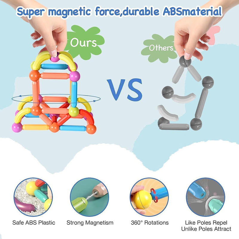 Baybee Magnetic Block Colour Box 26 Pcs 3D Magnetic Tiles Set Toys for Kids toddlers 3+, Building Blocks Construction, Magnitiles, Preschool Sensory Learning Toys, Enlighten Creativity Early