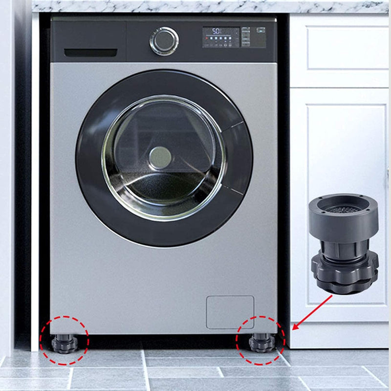 Esdabem 4 Pack Shock and Noise Cancelling Washing Machine Support - Anti Vibration Pads Non-slip Foot Pads Adjustable Height Washer and Dryer Stabilizer Feet Pads