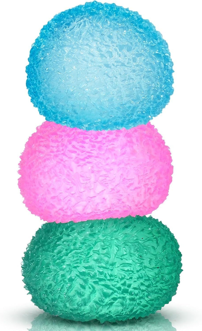 SLEEPHEAD 3pc Stress Balls for Adults, Squishy Ball Sensory Textured Memory Gel Fidget for Kids/Adults Hand Exercises, Valentines Day Party Favors Anxiety Relief Squeeze Ball(1.57)