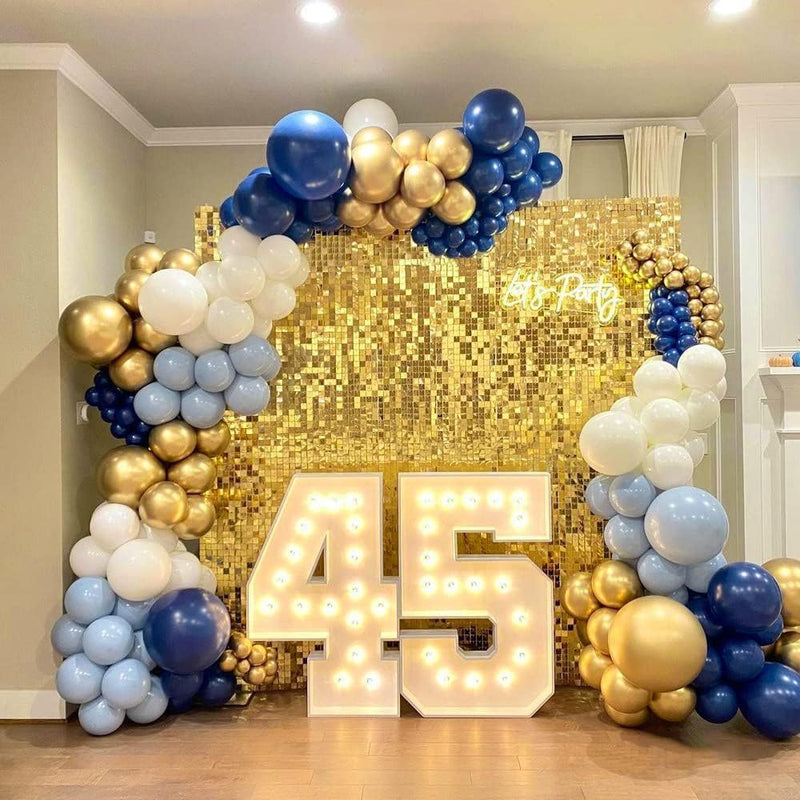 LJIE-House Champagne Shimmer Wall Backdrop Shimmer Panels Sequin Backdrop 36PCS Glitter Party Backdrop for Birthday Wedding Anniversary Engagement Baby Shower & Bachelorette Decorations Party