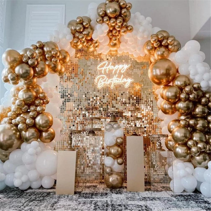 LuoluoHouse Shimmer Wall Panel Sequin Backdrop Panels 12 Packs-Iridescent Silver Backdrop for Graduation Anniversary Backdrop Wall Backdrops Engagement Decoration