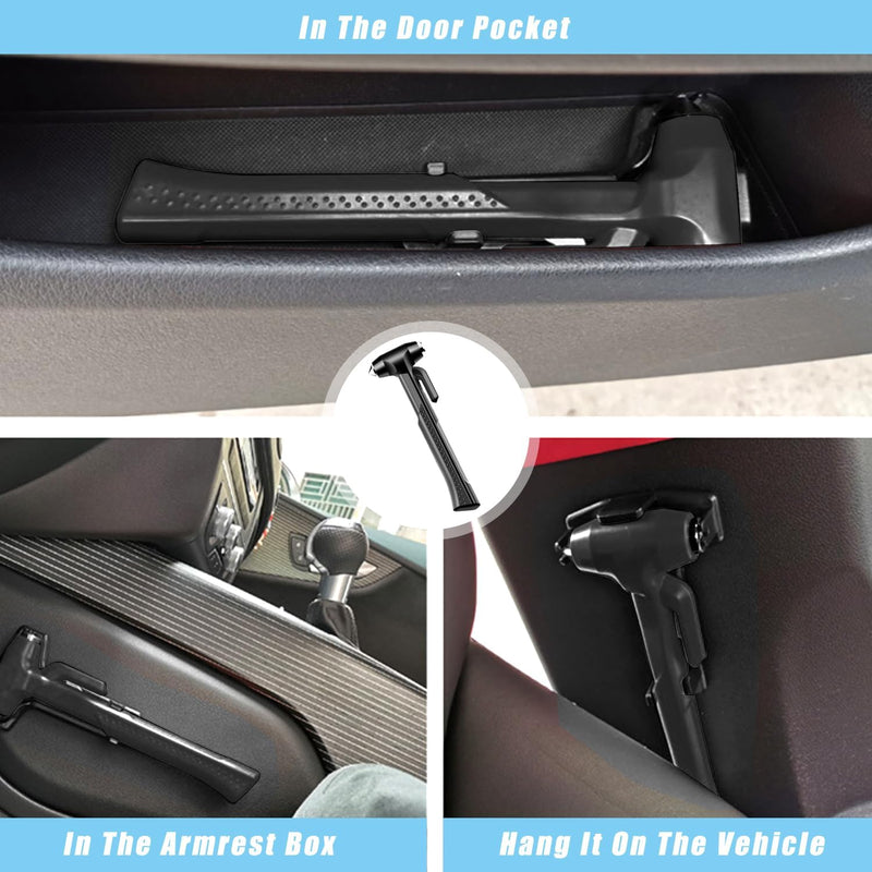 WONDER POINT Premium Car Glass Breaker with Seat Belt Cutter - Automotive Safety Hammer - Emergecy Escape Tool, Car Autoaccessory Metal Window Hammer, Vehicle Hard Aluminium Alloy Head Design