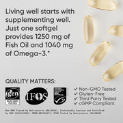 Sports Research Alaskan Omega3 Fish Oil 90 Softgels WildCaught Alaska Pollock EPA & DHA in Triglyceride Form NonGMO & GlutenFree Omega3 Supplement