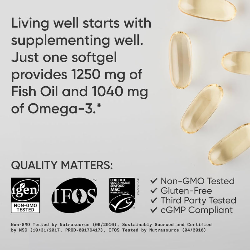 Sports Research Alaskan Omega3 Fish Oil 90 Softgels WildCaught Alaska Pollock EPA & DHA in Triglyceride Form NonGMO & GlutenFree Omega3 Supplement