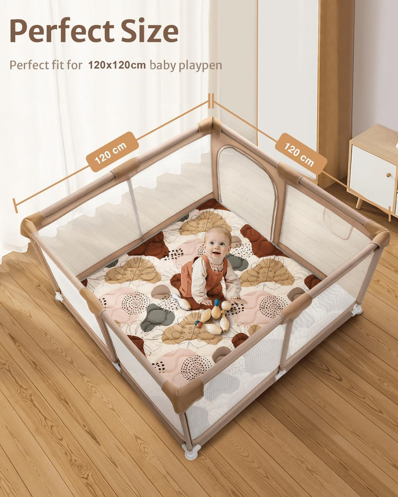 Baby Play Mats for Floor, 150x180cm Play Mat for Playpen, Thicken Soft Padding Foam Playmats for Babies and Toddlers Infants, 2cm Thick Foldable and Machine Washable Baby Crawling Mat