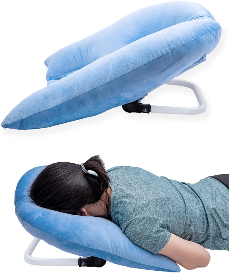 Face Down Pillow After Eye Surgery, Adjustable Height Prone Prone Pillow Face Down Sleep, Retina Lying Pillow, Vitrectomy Macular Hole Retinal Detachment Recovery Equipment Eye Surgery Support - Blue