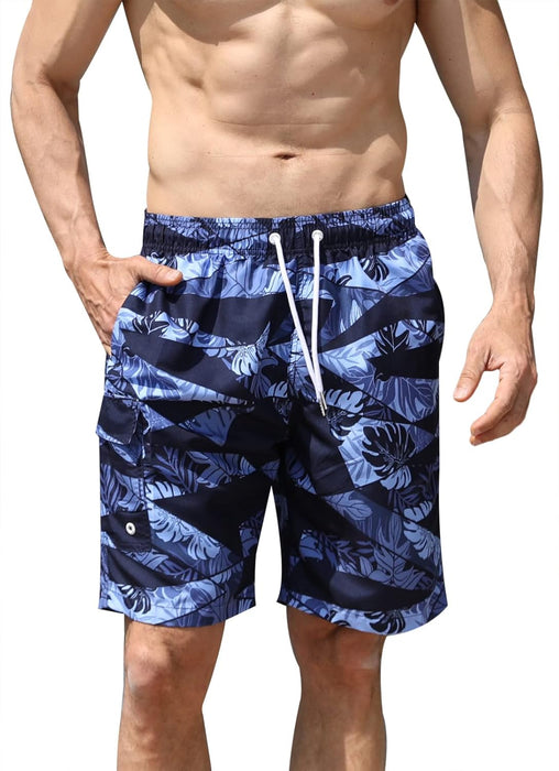 Maeau Men Swim Beach Shorts Quick Dry Swimming Trunks Drawstring Surfing Board Shorts
