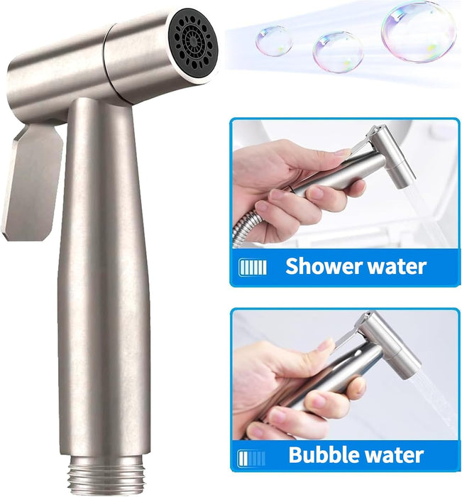 Yoawllty Bidet Sprayer Head, 2 Mode Stainless Steel Handheld Bidet Sprayer, Shattaf Cloth Bathroom Diaper Sprayer for Kitchen and Toilet Cleaning