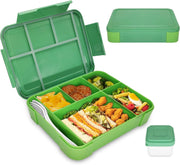 Generic Lunch Box for Kids & Adults, Rectangular, Grey, 1330 ml, 4 Compartments, Leak-proof, Microwave & Dishwasher Safe - Royal Green 1330 ml