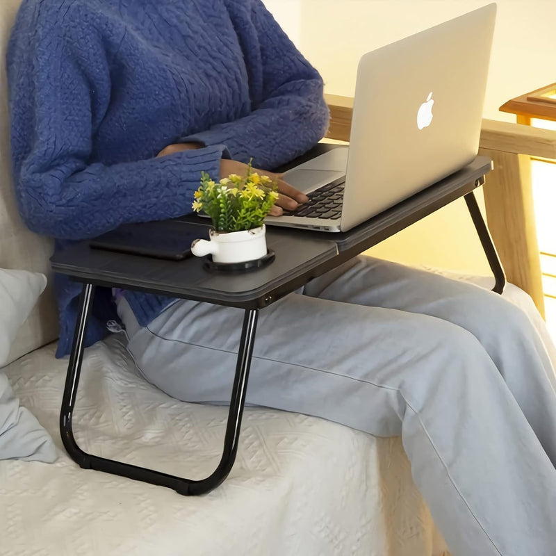 SKY-TOUCH Foldable Laptop Desk,Portable Laptop Bed Tray Table, Adjustable Height Tilt - Non-slip Design with Cup Holder,Lapdesk Work for Reading Study Eating Computer Table Deskfolding Sofa Couch