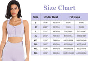 Sports Bra for Women High Impact Work Out Bra with Support Front Zipper Gym Padded Bras with Adjustable Straps