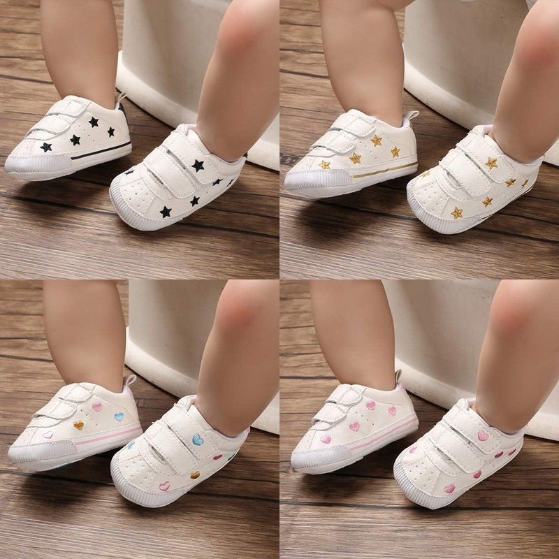 E-FAK Baby Shoes Boys Girls Infant Sneakers Non-Slip Rubber Sole Toddler Crib First Walker Shoes
