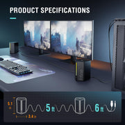FIFINE Computer Speakers, Desktop PC Speakers with Volume Control, RGB Gaming Loudspeakers Wired with 3.5mm Aux Audio Cable for Laptop Monitor Phone Tablet-AmpliGame A20
