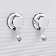 Everloc Heavy Duty Hooks 2 Pack, No Drilling, No Screws, No Glue, No Adhesive Vacuum Suction Wall Mounted Chrome Hooks for hanging in Kitchen and Bathroom, Easy Install, No Drilling, EVL-10504
