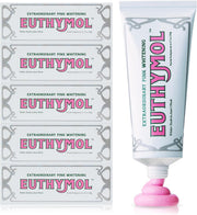 EUTHYMOL Whitening Toothpaste (3.7fl oz, Pack of 5) - Stain Removal in 2 Weeks, Long-Lasting Freshness for Sensitive Gum & Teeth. Bad Breath, Cavity Prevention. Recyclable Aluminum Tube. - Pack of 5
