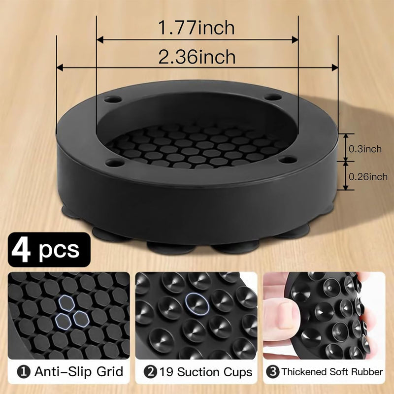 Anti-Vibration Washing Machine Feet Pads, 4 Pack Noise Dampening & Adsorption Suction Cup, Floor Protection Pads Anti Vibration Pad
