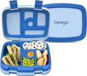 Kids Leak-Proof, 5-Compartment Bento-Style Kids Lunch Box - Ideal Portion Sizes for Ages 3 to 7, BPA-Free, Dishwasher Safe, Food-Safe Materials (Purple) - Blue