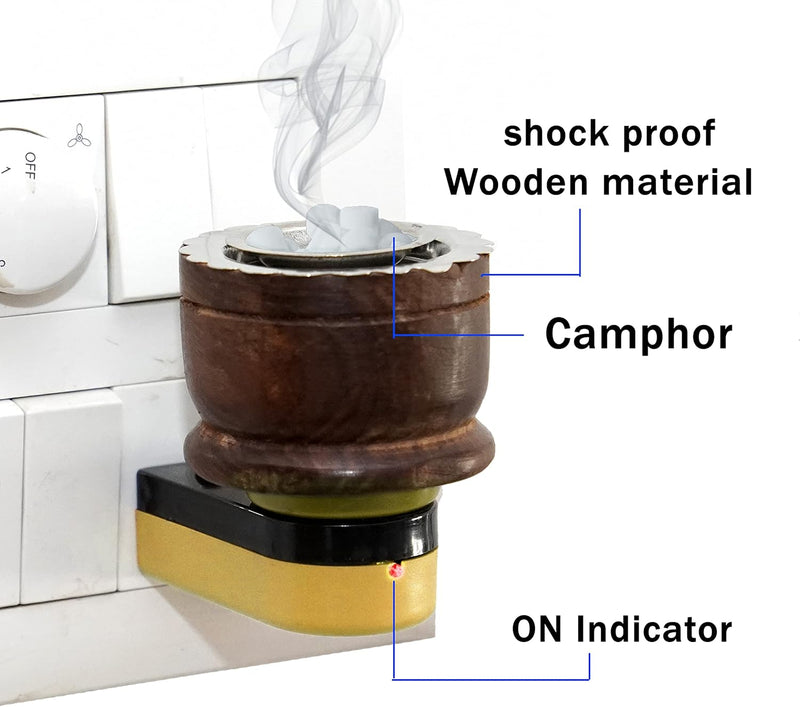 TULMAN Wooden Electric Kapoor Dani Stand Incense Burner for Home Aroma Diffuser Bakhoor Burner for Office
