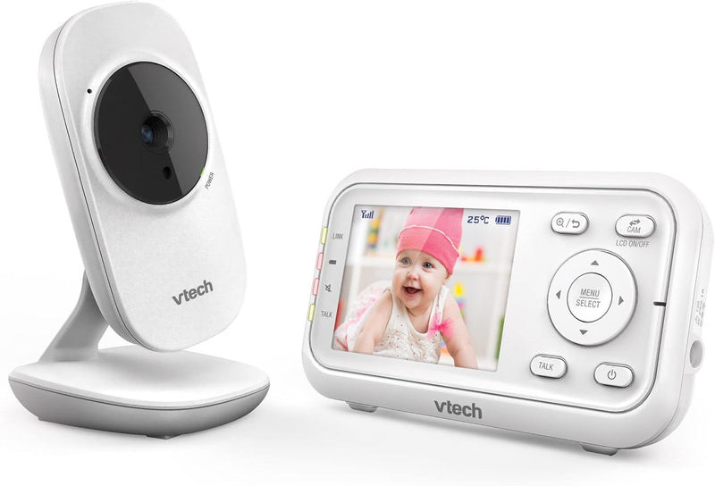 VTech VM3250 Video Baby Monitor with Camera,300m Long Range, Baby Monitor with 2.8" LCD Screen,Up to 19-hr Video Streaming,Night Vision,Secured Transmission,Temperature Sensor,Soothing Sounds,2X Zoom
