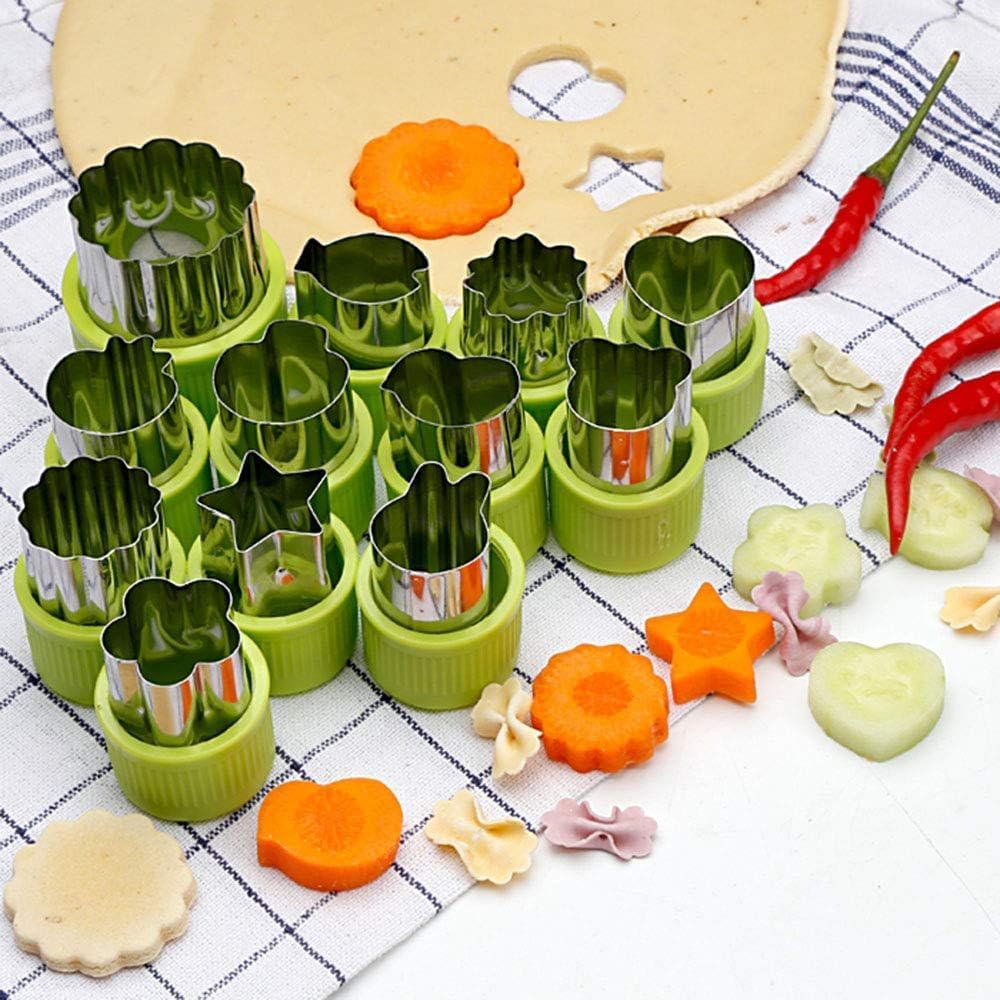 LENK 1 11 Vegetable Shapes Set,Mini Pie,Fruit Stamps Mold,Cookie Cutter Decorative, Kids Baking and Food Supplement Tools Accessories – image 2