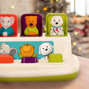 Recommended Age: This developmental toy is recommended for toddlers 18 months + Battat Cause and Effect Pop Up with Animals and Colors Pop Up Pals Kids, Babies Pop Up Pals +, Multi - Single