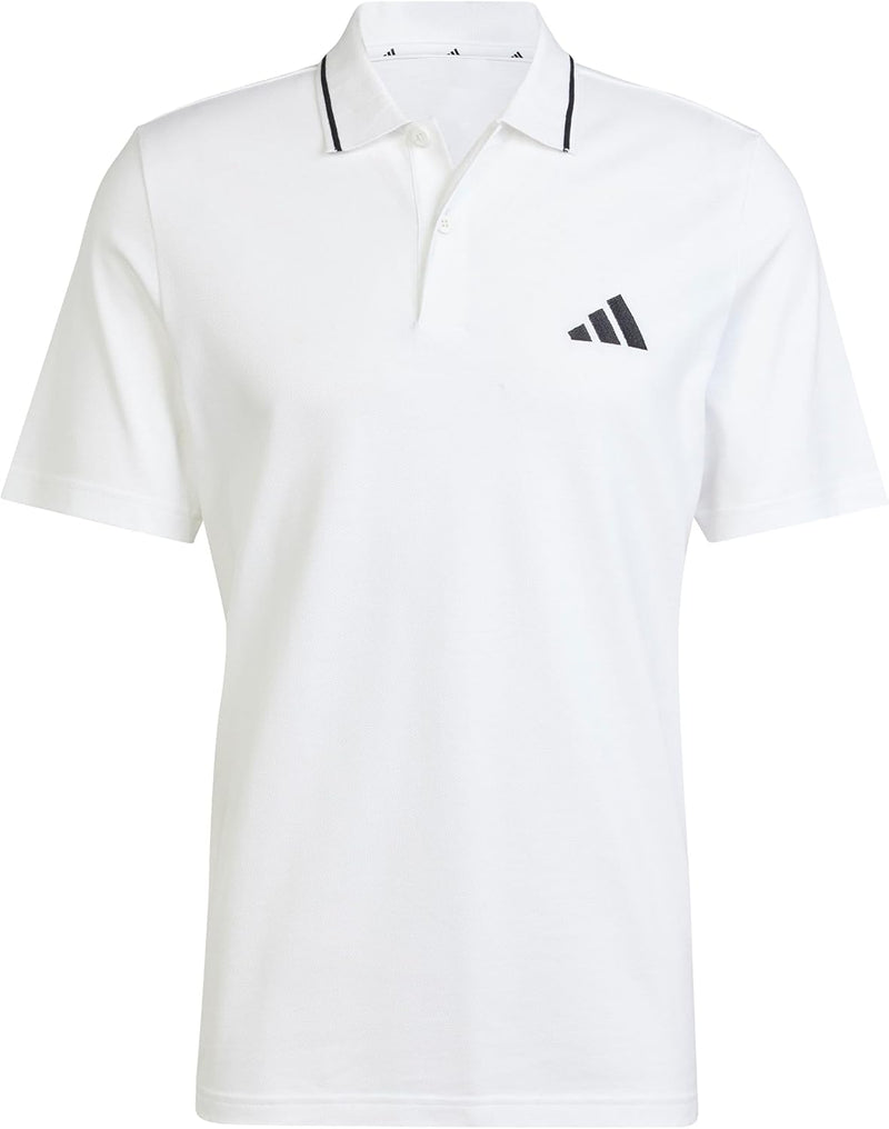 mens M SL PQ PS Polo Shirt - WHITE/BLACK