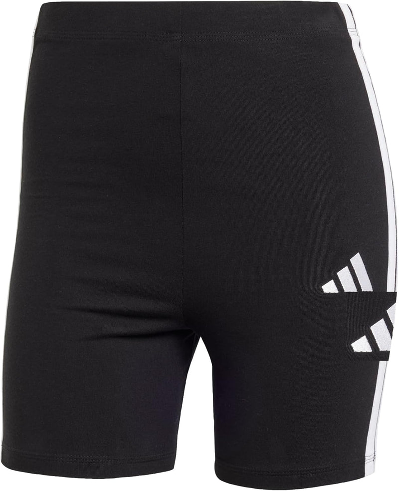 Women Essentials 3-Stripes High Waisted Biker Tights - Black