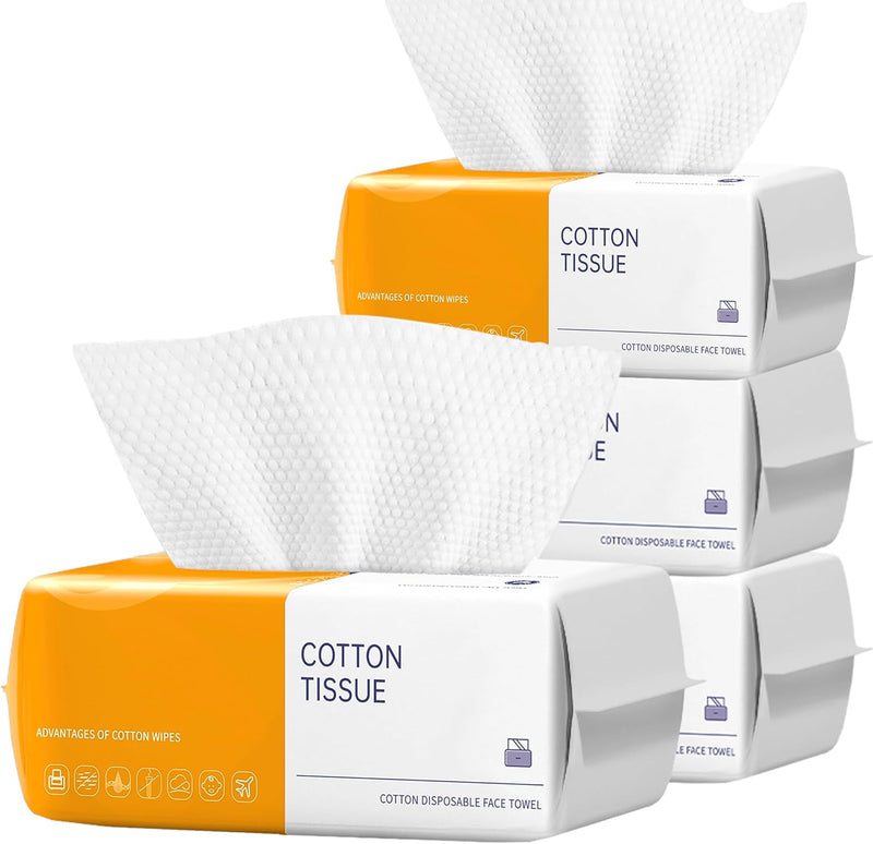 KUKEO Face Towels Disposable,100 Count Ultra Thick Disposable face towels Facial Wash Cloth for Sensitive Skin, Face Clean Towels, clean skin club face towels, Lint- free Facial Tissue